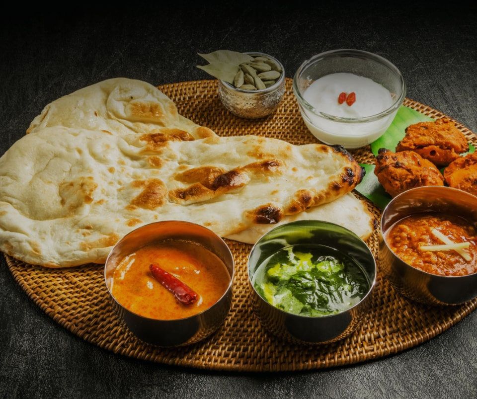 A selection of Indian dishes served together